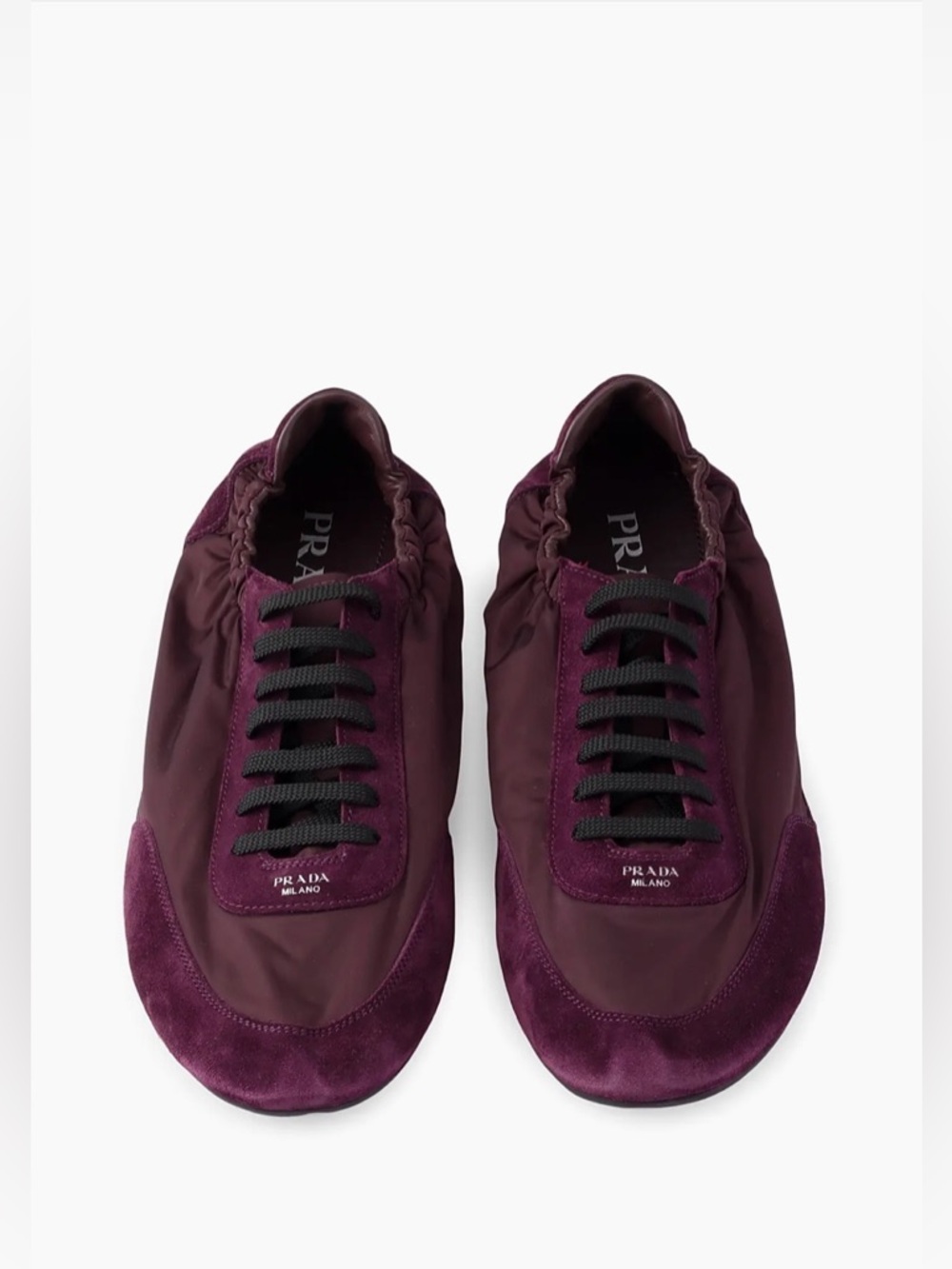 PRADA Women's Collapse Re-Nylon and Suede Sneakers